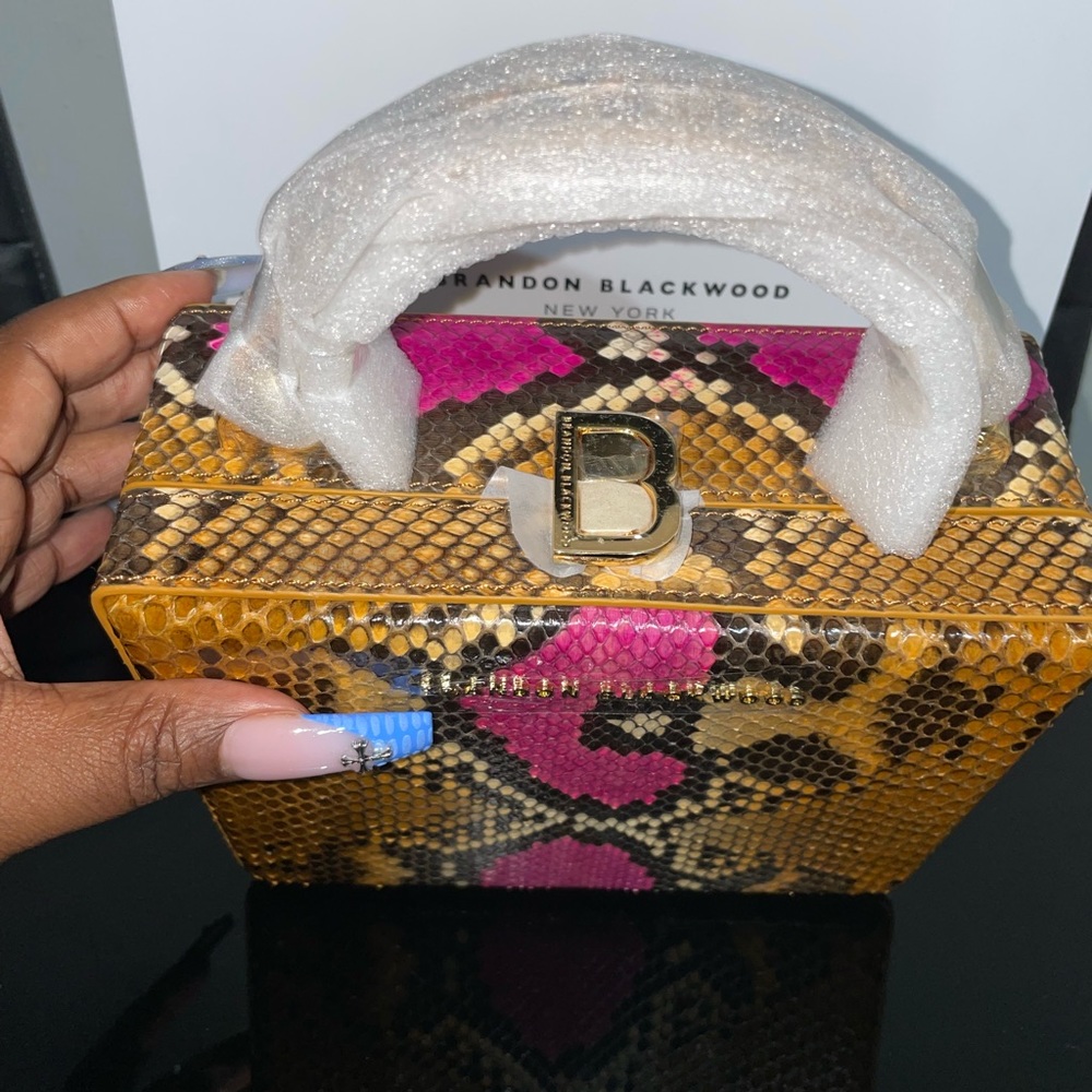 Brandon Blackwood Fuschia Snakeskin Kendrick Trunk - Picture 3 of 9